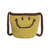 2025 Bolso Cubo Simple Nuevo Bolso de Mujer de Nicho Bolso Tejido de Cara Sonriente Bolso de Hombro para Salir Bolso Cruzado para Viajes a la Costa