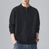 Sudadera Shanggu para Hombre con Media Cremallera y Cuello Alto, Nueva Colección Otoño, Holgada, Casual, Jersey Simple de Moda para Hombre