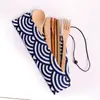 Juego de palillos y cuchara de madera estilo japonés, juego de dos piezas, vajilla portátil para exteriores, regalo