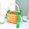 Cesta de flores de lascas de madeira estilo japonês cesta de frutas trançada em rattan cesta de pão piquenique cesta de ovos vegetais cesta de armazenamento portátil trançada em bambu