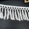 Franjas de Algodão Bege, Fio de Algodão e Bigodes Amarrados de Linha de Algodão, Bigodes de Vassoura Pequena, Renda de Franja Alargada
