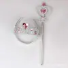 Conjunto de Acessórios de Cabelo Varinha Mágica Princesa Elsa Coroa Infantil