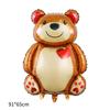 Oso de peluche para San Valentín transfronterizo globo de película de aluminio pájaro enamorado oso de pastel decoración de cumpleaños globo al por mayor