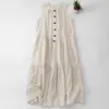 Vestido Novo de Bolinhas com Gola Redonda Sem Mangas Estilo Preguiçoso Solto Linha A Saia Saia de Férias Primavera e Verão 2025