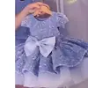 Vestido Infantil con Lentejuelas Aliexpress 2026 Verano Nuevo Estilo Lazo Lindo para Actuación de Piano Vestido para Niñas