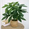 Flores Artificiales para Decoración de Sala de Estar, Plantas Verdes Falsas de Pie para Dormitorio, Macetas de Flores Falsas, Artículos Decorativos, Hojas de Monstera para Decoración de Interiores