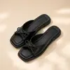 Sandalias planas de verano para mujer, nuevas zapatillas de estilo francés, estilo de hada, a la moda y cómodas, adecuadas para usar al aire libre, con lazo, sandalias de playa