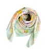 Lenço Estampado de Seda Artificial Artística para Primavera e Verão, Xale de Alta Qualidade, Lenço de Pescoço com Proteção Solar, Lenço de Pescoço Profissional, Lenço de Cabeça, Lenço