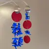 Brincos Assimétricos de Cores Contrastantes Redondos e Ovais Irregulares Europeus e Americanos Personalidade de Nicho Brincos de Moda Únicos para Mulheres