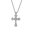 Collar de Cruz Rectangular Full Diamond Hip-Hop Europeo y Americano Baile Callejero Circón Microincrustado Personalizado Unisex Estilo Pareja Colgante de Celebridad de Internet