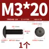 Tornillos de Cabeza Hexagonal Grande de Acero Inoxidable 304 Negros, Tornillos de Cabeza Plana Grande, Pernos de Cabeza Redonda Tipo Champiñón M2-M8