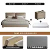 Cama de arte en piel con cabecero grande estilo nube minimalista italiano, cama matrimonial con tapicería suave segmentada, tejido de piel tecnológica, cama de boda de lujo ligero para dormitorio principal