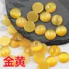 Anel com cravação para gema sintética olho de gato redondo, fundo chato, 6mm, materiais para acessórios de cabelo de noiva DIY, roupas e joias