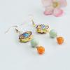 Aretes de Jade Natural Birmano Grado A de Guan Yu con Ganchos Esmaltados Ruyi Venta al por Mayor y Dropshipping S3120905