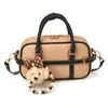 Bolsa Bowling Fashion Estilo Coreano Feminina 2026 Nova Textura de Alto Padrão Cor Contrastante Bolsa de Ombro Transversal para o Dia a Dia
