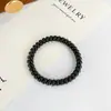 Cable de Teléfono Coreano Negro Translúcido Gelatina Cable de Teléfono Lazo para el Cabello Accesorio para el Cabello Sujetador de Cola de Caballo Banda Elástica Adorno para la Cabeza de Mujer