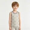 Colete Infantil de Lycra e Algodão para Meninos Sem Mangas Cardigã Pequeno para Meninas Roupa Íntima Antibacteriana 7A Roupa de Casa Camada Superior Camada Base