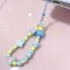 Cadena de Teléfono Fresca y Versátil, Colgante Universal para Cámara, Cordón Creativo Azul de Perlas Hecho a Mano, Decoración Colgante Estilo Ins