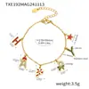 Xinyixinxin Temporada Navideña Transfronteriza Más Vendido Juego de Pulsera Collar Pendientes con Esmalte Acero Inoxidable Material No Se Desvanece