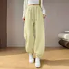 Pantalones deportivos de pierna ancha de cintura alta para mujer, nuevo estilo coreano de otoño 2026, pantalones deportivos casuales holgados adelgazantes, pantalones de chándal holgados