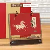 Calendario de Escritorio Circular Doble Estilo Chino Acrílico Año 2026 Año del Caballo Logo Personalizado Publicidad de Empresa Regalo de Negocio Personalizado