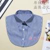 Meninos e Meninas Bebê Crianças Algodão Gola Falsa Versátil Gola Falsa Outono e Inverno Suéter Suéter Gola Decorativa Estilo Coreano Camisa Xadrez