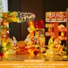Decoração de cena para o Festival do Meio Outono Ornatos em placa KT para parede de fundo de evento escolar, de shopping, de loja, lanternas, pilares, adereços