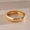 Pulsera Abierta Redonda Metálica Brillante Estilo Europeo y Americano, Brazalete Minimalista de Moda, Joyería Personalizada de Gama Alta de Nicho