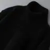 Suéter masculino de lã pura com gola alta, cor sólida, casual de negócios, caimento solto, malha de tricô, pulôver, camiseta de malha