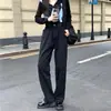 Jeans Ajustables para Mujer Verano 2022 Nuevo Diseño High Waist Rectos Sueltos Adelgazantes Pierna Ancha Pantalones de Piso