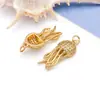 Acessórios para joias DIY, pingente de estrela-do-mar transfronteiriço, banhado a cobre com ouro real 18k, cravejado com zircônia, versátil para colares e pulseiras