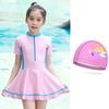 Traje de baño para niños traje de baño lindo para bebé gorro de natación para niñas gafas de natación protección solar traje de entrenamiento de natación al por mayor