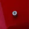 Cuentas espaciadoras de cobre huecas de plata de ley S925 para pulseras, cuentas espaciadoras de corte recto, joyería DIY hecha a mano, pulsera de cristal, cuentas espaciadoras de moneda