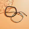 2022 Nuevo Pulsera Tejida Estilo Bohemio Combinación de Piedra Volcánica de Lava para Hombres Pulsera Hecha a Mano de Tela Vintage