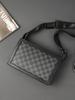 Bolso de hombro para hombre de alta calidad, pequeño, cuadrado, a la moda, sencillo, a cuadros, ligero, para negocios, informal, de calle.