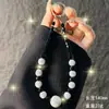 Cadena de Teléfono con Cuentas de Cristal, Colgante para Bolso, Llavero, Correa Antiperdida de Plata Esterlina, Diamante y Bola de Cristal