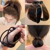 Diadema de Peluca Nuevo Estilo Banda Elástica Anillo para el Cabello Cola de Caballo para Mujer Como Cuerda para el Cabello Alta Elasticidad Cubierta de Cuero Tocado Horquilla Mezcla