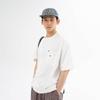 Vestido de Verão do Sul 2025 Verão Novo Moda Retrô Camiseta Casual Japonesa Cor Sólida Bolso Decorativo Gola Redonda Manga Curta