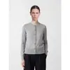 "White Dew" Cárdigan de Punto Redondo de Lana Tencel Delgado de Manga Larga Chaqueta de Aire Acondicionado Abrigo Corto Versátil Top para Mujer