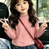 Camiseta Interior de Peluche Doble Cara para Niñas Otoño/Invierno, Camiseta de Manga Larga para Niños Talla Mediana a Grande, Top Cálido de Cuello Alto para Bebé