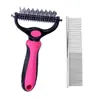 Peine desenredante para mascotas transfronterizo, Cuchillo desenredante para perros y gatos, Peine de acero inoxidable, Peine para eliminar pelo, Peine desenredante y de aseo, Suministros de limpieza para mascotas