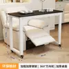 Mesa de Manicura Doble de Lujo Ligero con Ruedas, Mesa de Manicura Desmontable, Mesa de Manicura Estilo Crema Ins de Tienda Japonesa