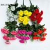 O buquê de flores artificiais 12 cabeça de lótus rosa decoração para casa flores falsas arranjo de flores paisagem interior vaso de flores de comércio exterior atacado