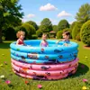 Piscina Inflável Infantil para Uso Doméstico, Piscina Espessa para Brincadeiras Aquáticas de Bebê, Piscina de Bolinhas Oceânicas, Formato Redondo de Três Anéis, Formato Redondo de 1,0m