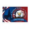 Bandera Patriótica Americana de Decoración Exterior para Celebración de Fiestas Patrias, Nuevo Modelo Transfronterizo, 250º Aniversario de Fundación, 3X5 Pies
