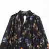 Vestido Feminino de Malha Estampada Longo Solto de Manga Longa para Exportação Aliexpress Estilo Europeu e Americano Transfronteiriço Zr Ponto