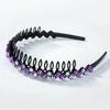 Atacado Faixa de Cabelo da Moda Dentada Antiderrapante Presilha de Cabelo Feminina Acessório de Cabelo Versátil Elástico de Cabelo com Strass