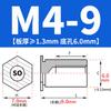 SO-M2M3M4M5M6M8 Remache Hexagonal Galvanizado de Agujero Pasante Placa de Presión Tuerca de Chapa Columna Espárrago de Acero al Carbono