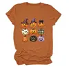 Amazon eBay sitio independiente moda casual mujer sombrero mágico de calabaza estrella de cinco puntas cuello redondo camiseta de manga corta