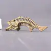 Pingente Criativo Personalizado Espesso de Latão Puro Espinha de Peixe para Homens e Mulheres, Ornamento de Chaveiro de Carro Vintage, Decoração de Artesanato